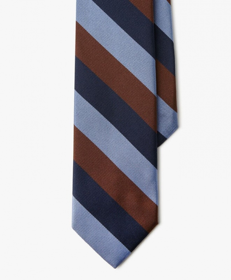 Navy Brooks Brothers Silk Regimental Men Ties | WUP-728503