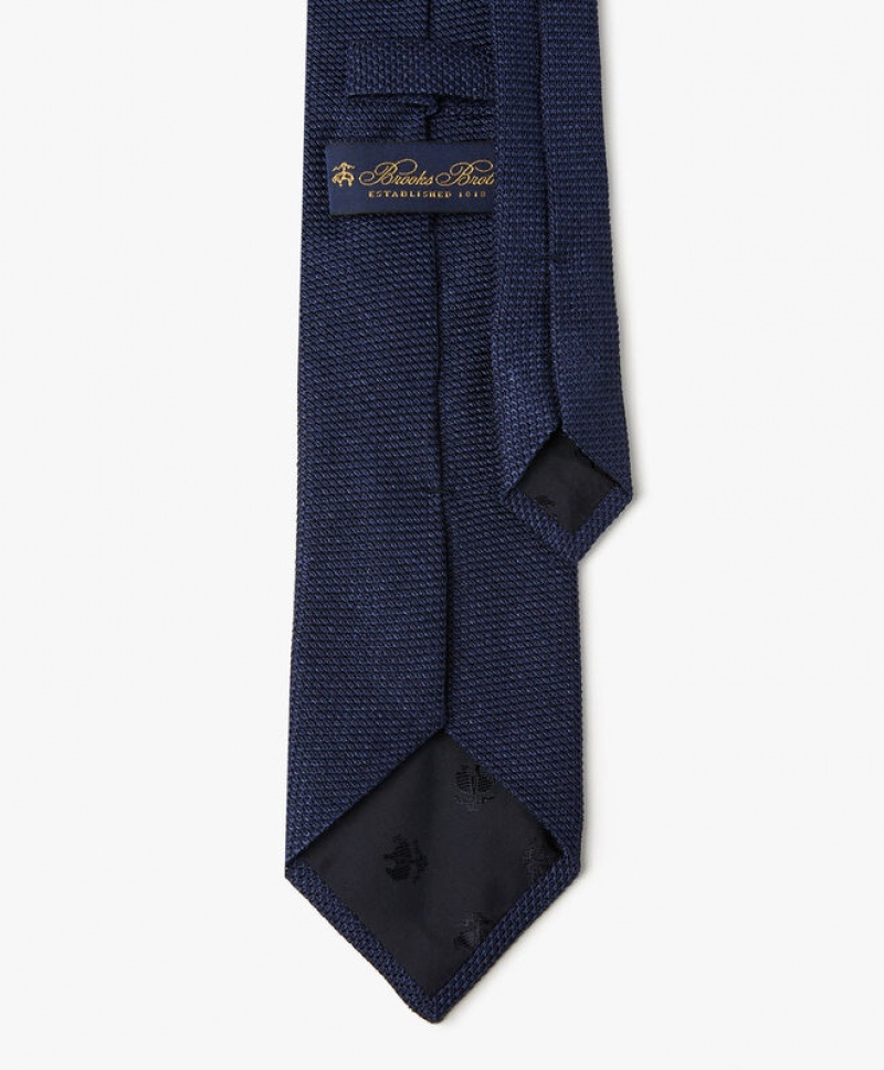 Navy Brooks Brothers Silk Solid Men Ties | YBP-237405