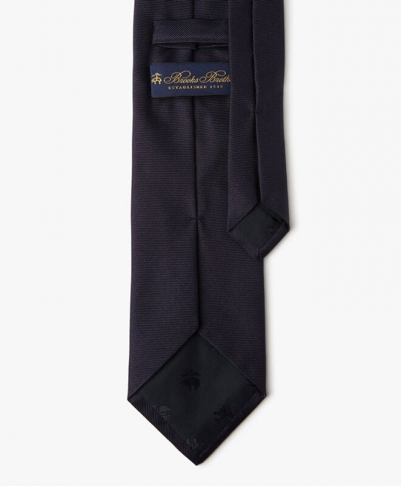 Navy Brooks Brothers Silk Solid Men Ties | KHZ-815049