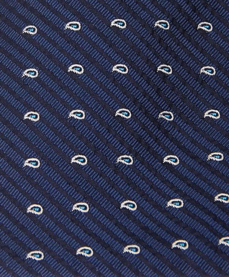 Navy Brooks Brothers Silk Striped Paisley Men Ties | TPX-582143