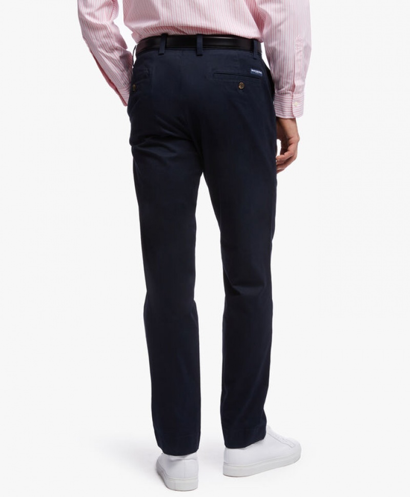 Navy Brooks Brothers Soho Extra-slim Fit Twill Washed Chino Men Casual Pants | MXW-625890