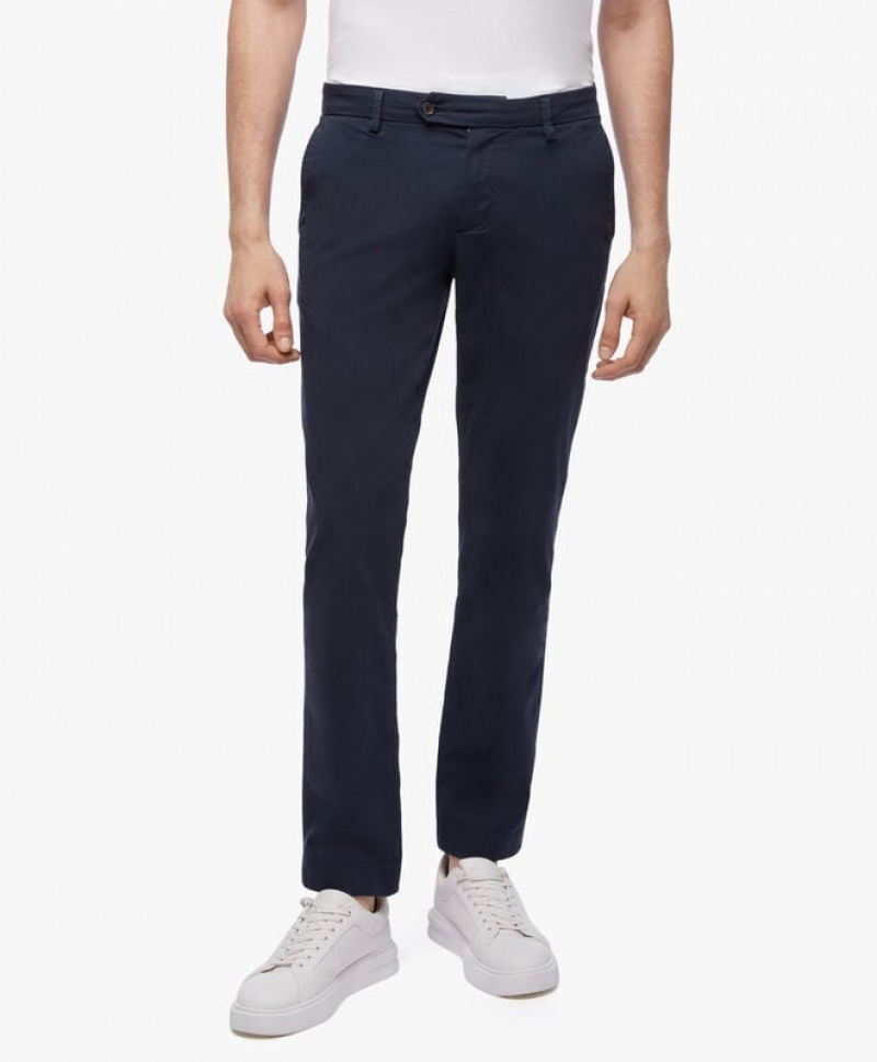 Navy Brooks Brothers Stretch Cotton Chinos Men Casual Pants | EGU-901847