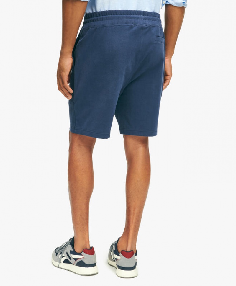 Navy Brooks Brothers Stretch Sueded Cotton Jersey Sweats Men Shorts | HWN-602897