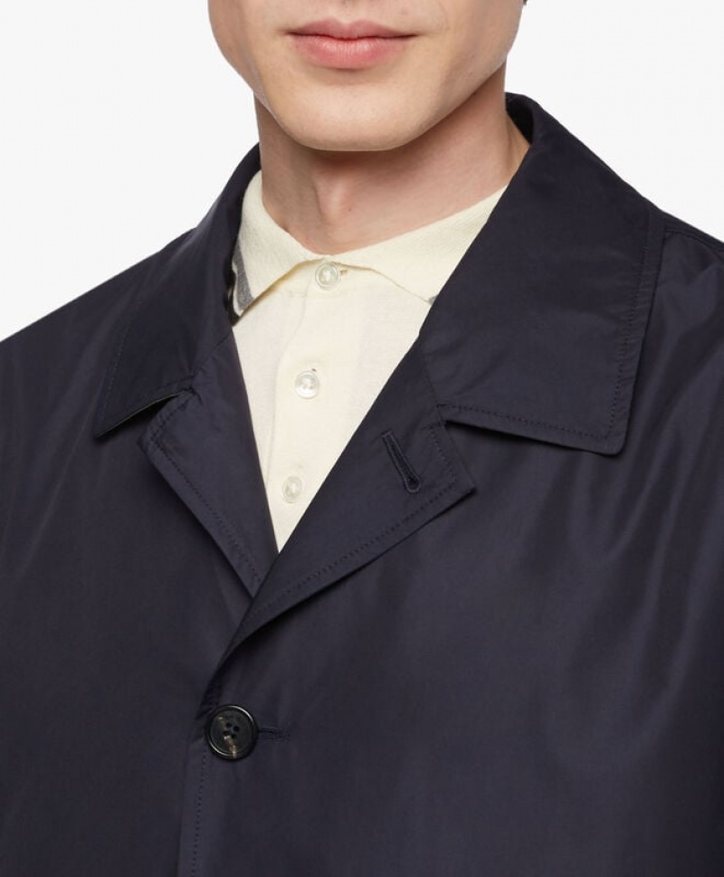 Navy Brooks Brothers Trench Men Coats | ERO-356029