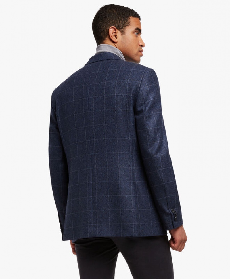 Navy Brooks Brothers Virgin Wool Sport Men Blazers | OSV-943751