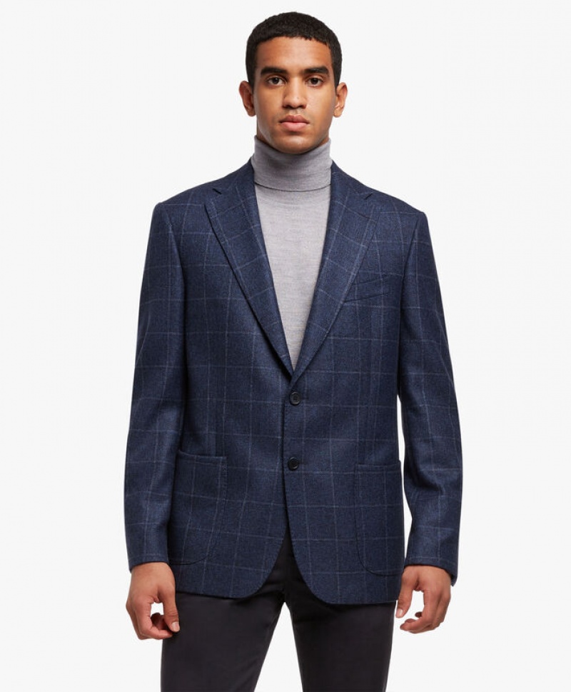 Navy Brooks Brothers Virgin Wool Sport Men Blazers | OSV-943751