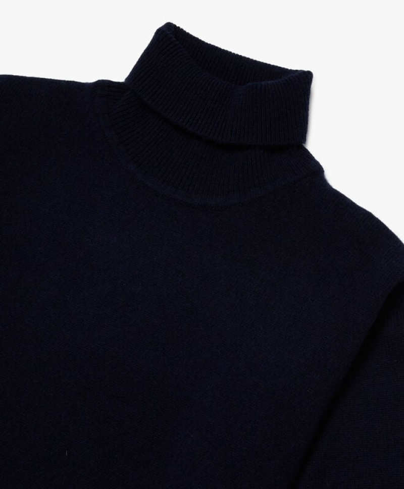 Navy Brooks Brothers Wool and Cashmere Turtleneck Men Sweaters | MDZ-534987