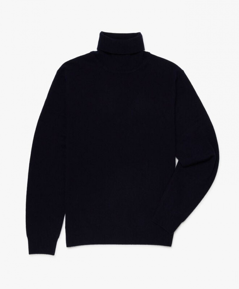 Navy Brooks Brothers Wool and Cashmere Turtleneck Men Sweaters | MDZ-534987