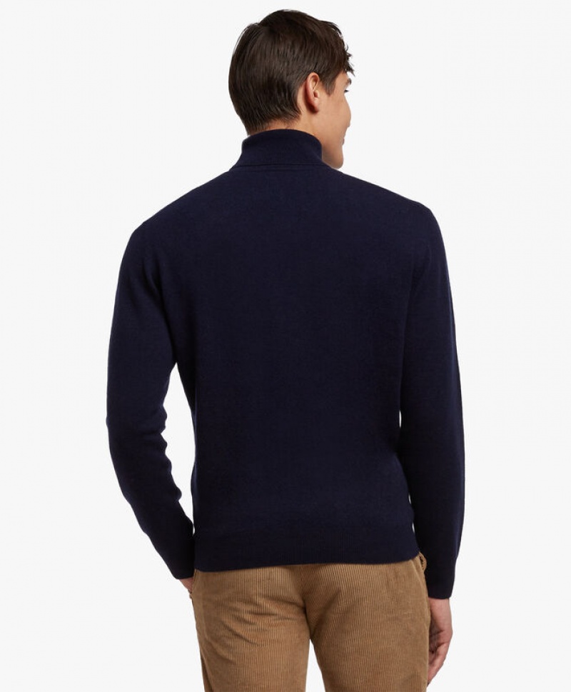 Navy Brooks Brothers Wool and Cashmere Turtleneck Men Sweaters | CSY-347891