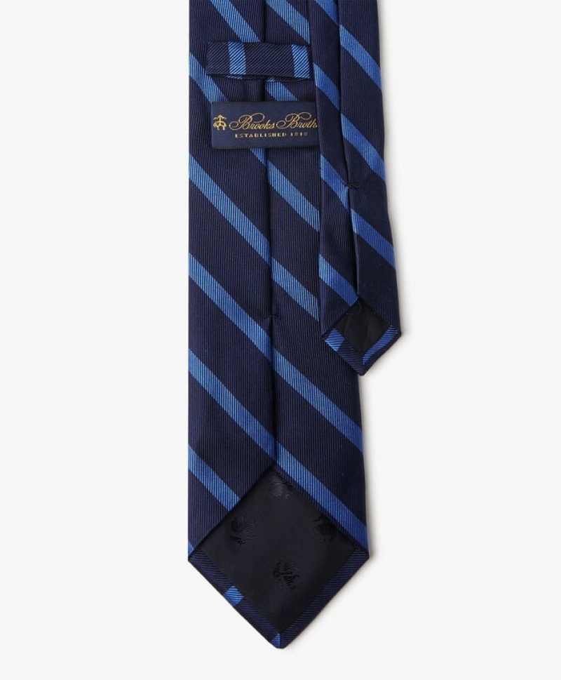 Navy / Blue Brooks Brothers Silk Regimental Men Ties | DJI-154730