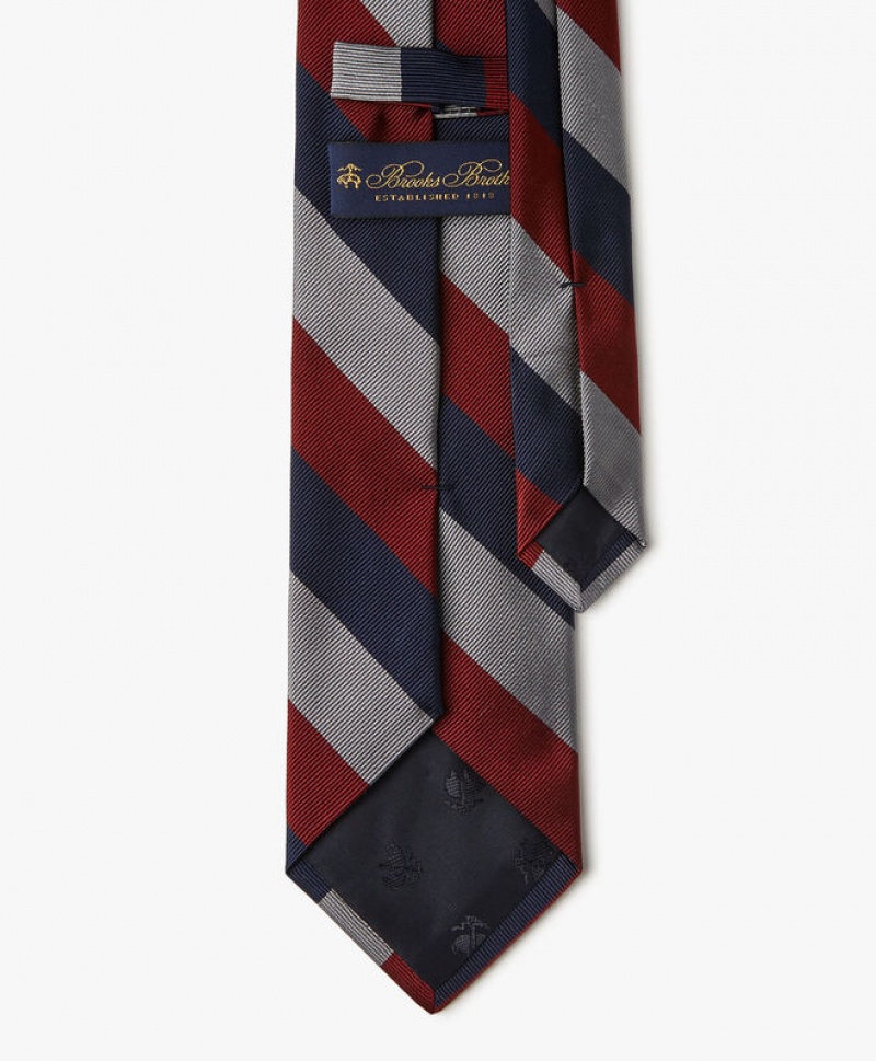 Navy / Red Brooks Brothers Silk Regimental Men Ties | BYI-931874