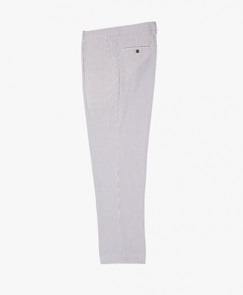 Pink Brooks Brothers Cotton Seersucker Pleated Men Trousers | NMA-540837