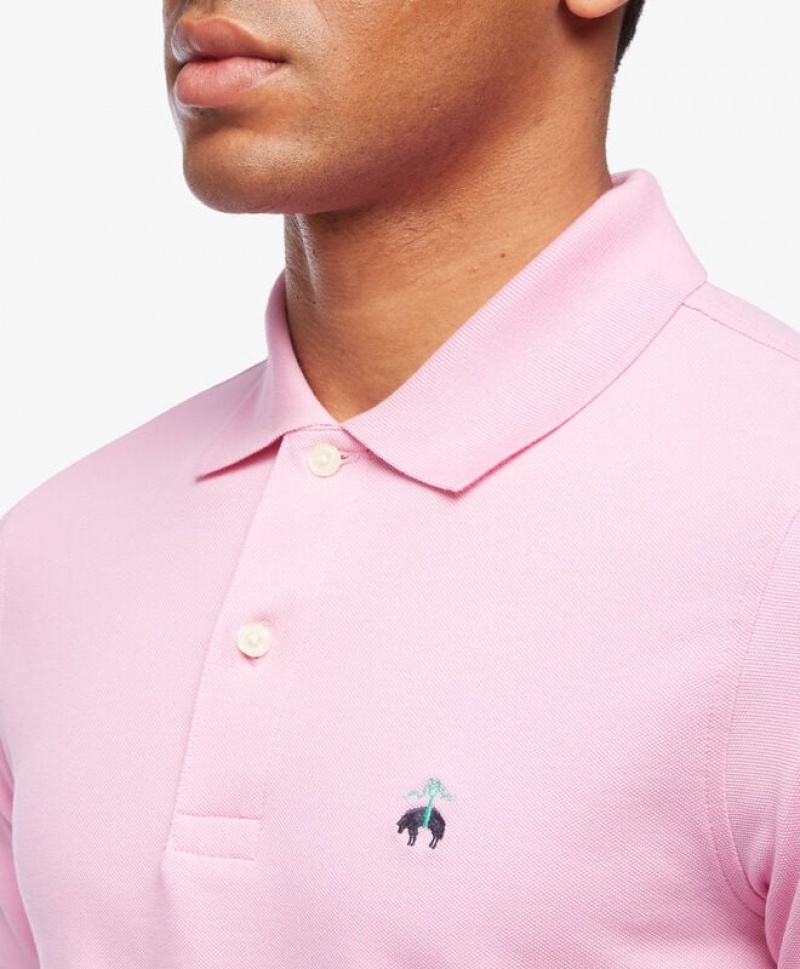 Pink Brooks Brothers Golden Fleece Slim Fit Stretch Supima Men Polo | YPK-289701