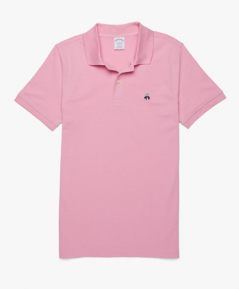 Pink Brooks Brothers Golden Fleece Slim Fit Stretch Supima Men Polo | YPK-289701