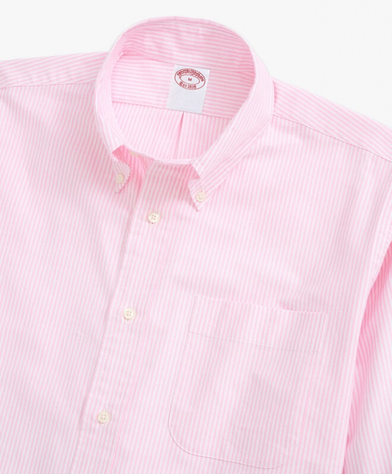 Pink Brooks Brothers Original Button-Down Striped Oxford Men Shirts | YJX-870913