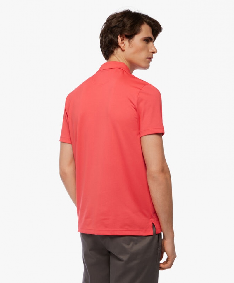 Pink Brooks Brothers Performance Zip Men Polo | GIS-658437