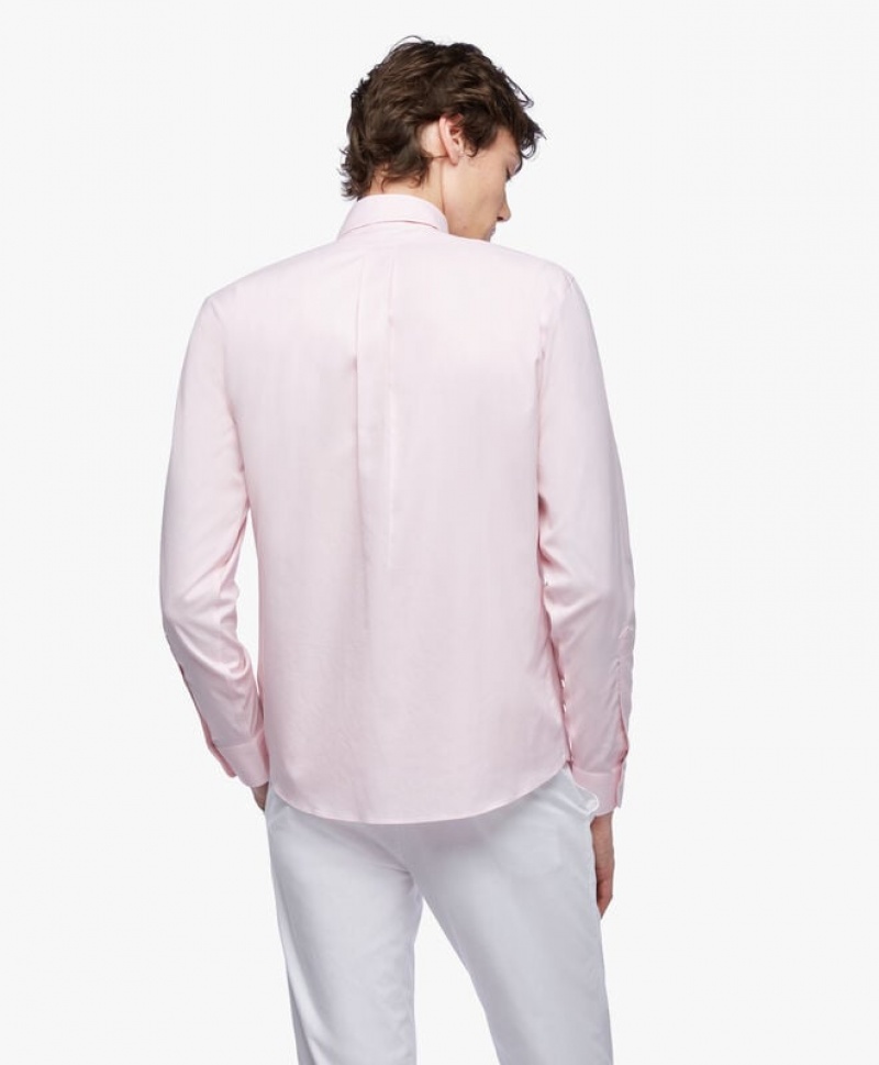 Pink Brooks Brothers Regular Fit Pastel Pink Non-Iron Pinpoint Button Down Men Shirts | FBA-052683