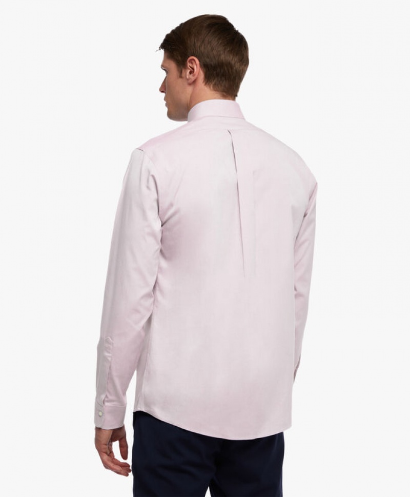 Pink Brooks Brothers Regular Fit Pastel Pink Non-Iron Ainsley Collar Men Shirts | QFD-945826