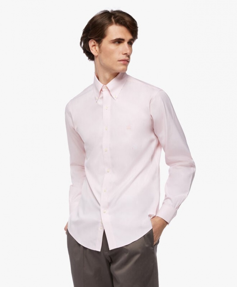 Pink Brooks Brothers Regular Fit Pastel Pink Non-Iron Button Down Men Shirts | LAV-507632