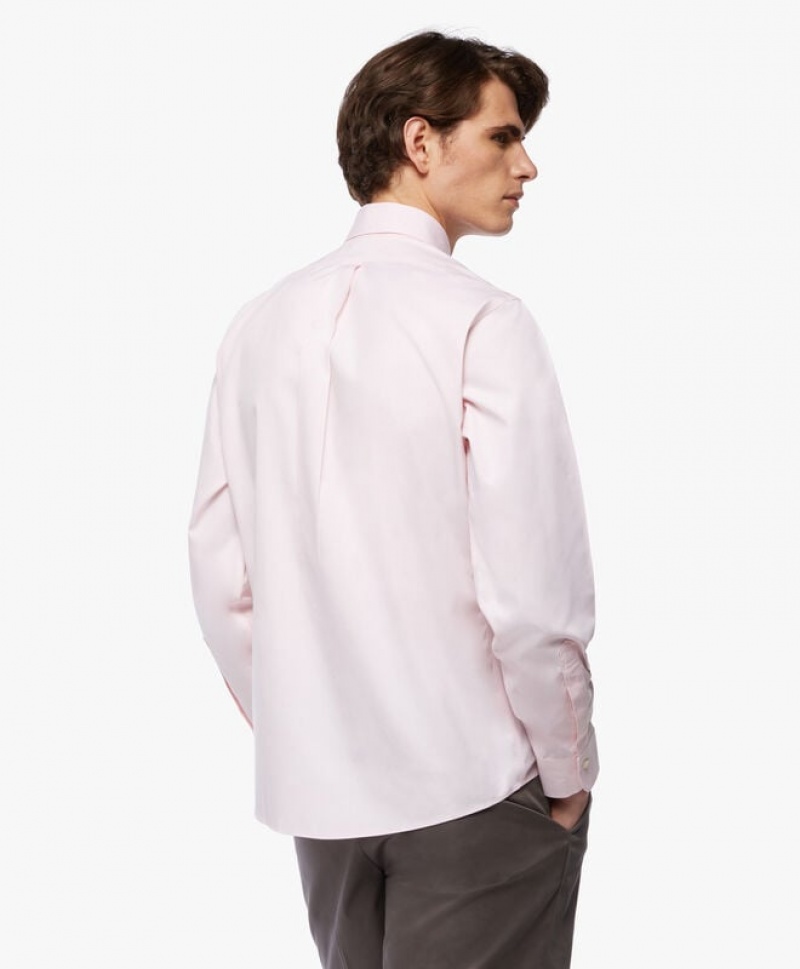 Pink Brooks Brothers Regular Fit Pastel Pink Non-Iron Button Down Men Shirts | LAV-507632