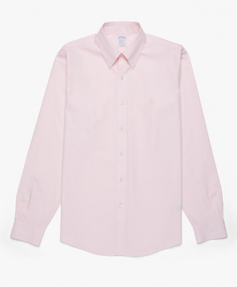 Pink Brooks Brothers Regular Fit Pastel Pink Non-Iron Button Down Men Shirts | LAV-507632