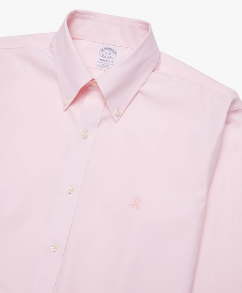 Pink Brooks Brothers Regular Fit Pastel Pink Non-Iron Button Down Men Shirts | LAV-507632