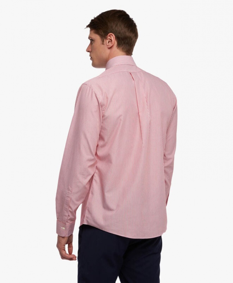 Pink Brooks Brothers Regular Fit Red Non-Iron Spread Collar Men Shirts | RXF-865741