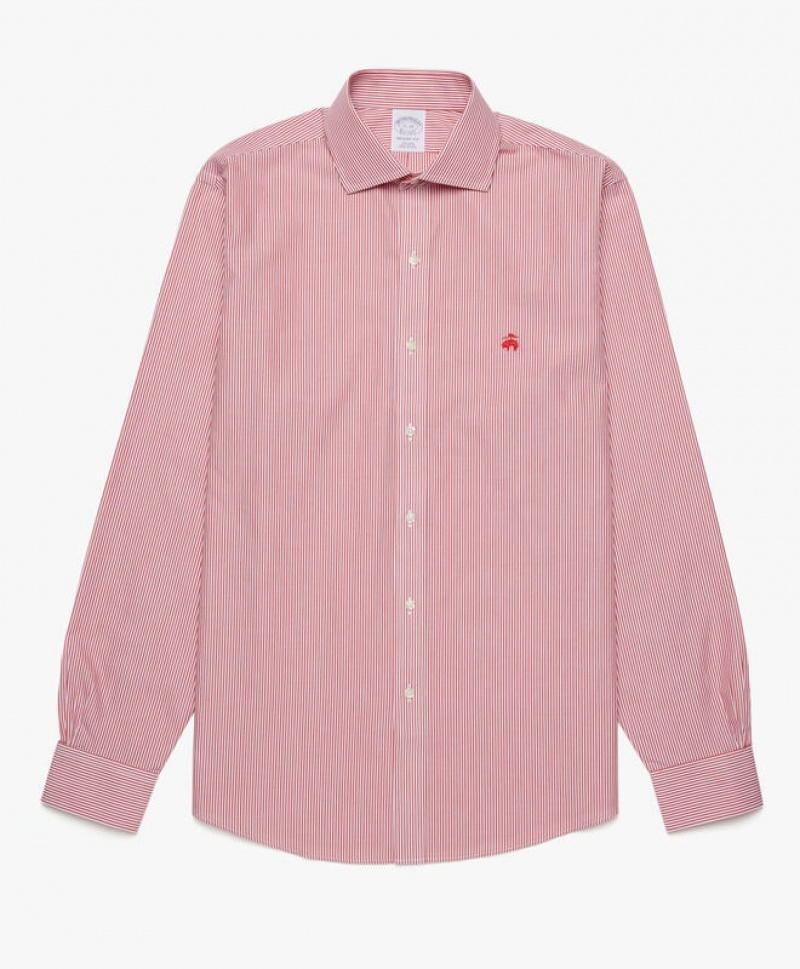 Pink Brooks Brothers Regular Fit Red Non-Iron Spread Collar Men Shirts | RXF-865741