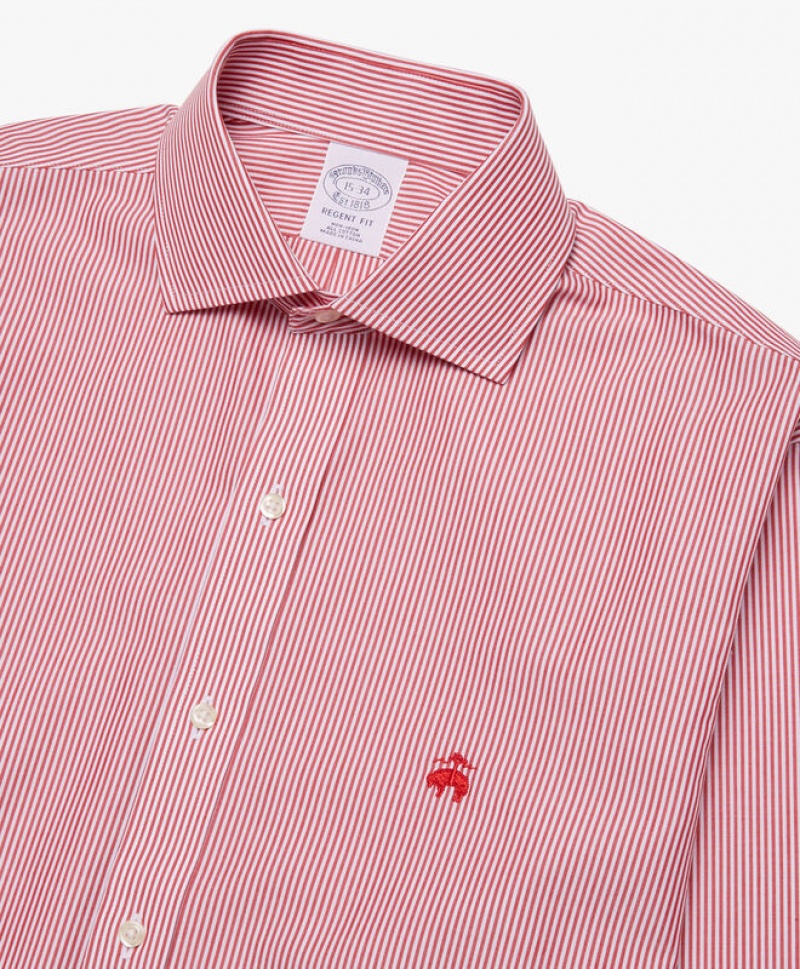 Pink Brooks Brothers Regular Fit Red Non-Iron Spread Collar Men Shirts | RXF-865741