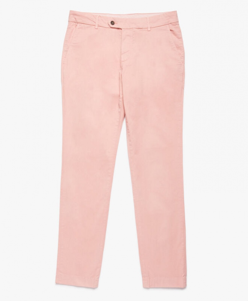 Pink Brooks Brothers Stretch Cotton Chinos Men Casual Pants | GOR-186059