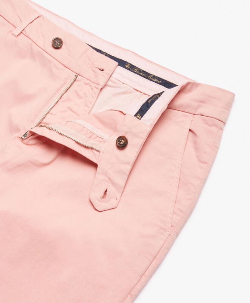 Pink Brooks Brothers Stretch Cotton Chinos Men Casual Pants | GOR-186059