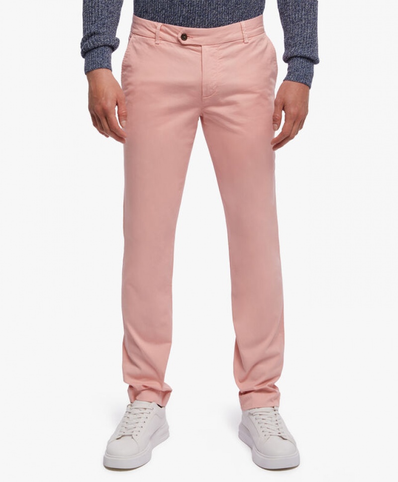 Pink Brooks Brothers Stretch Cotton Chinos Men Casual Pants | GOR-186059