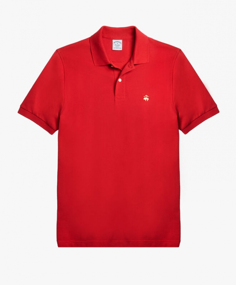 Red Brooks Brothers Golden Fleece Slim Fit Stretch Supima Men Polo | ILH-271865