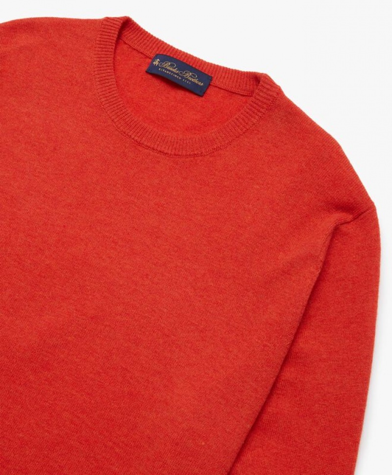 Red Brooks Brothers Lambswool Crew-Neck Men Sweaters | RJF-218734