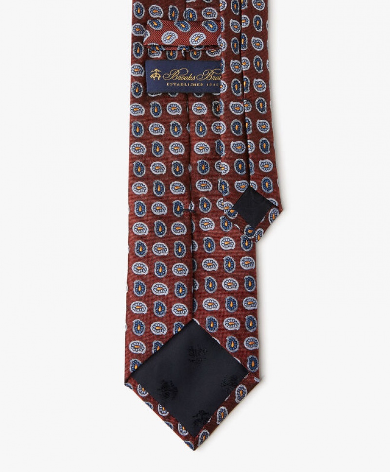 Red Brooks Brothers Silk Paisley Men Ties | RKH-401875