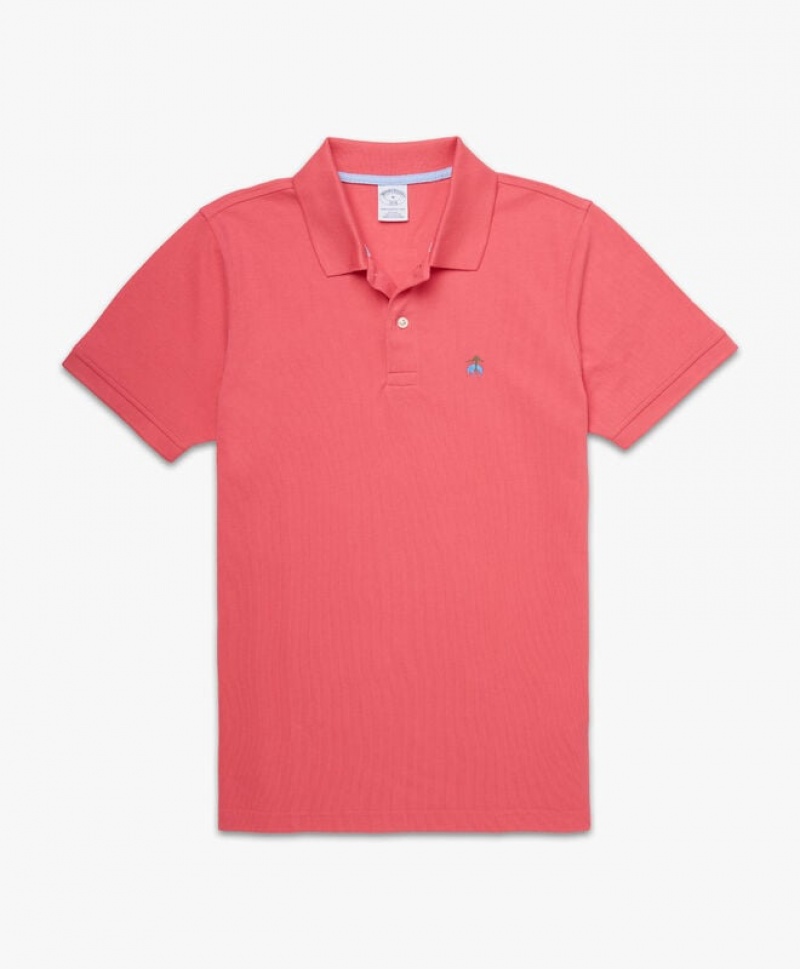 Red Brooks Brothers Slim-fit Sleeves Pique Men Polo | HTJ-417023