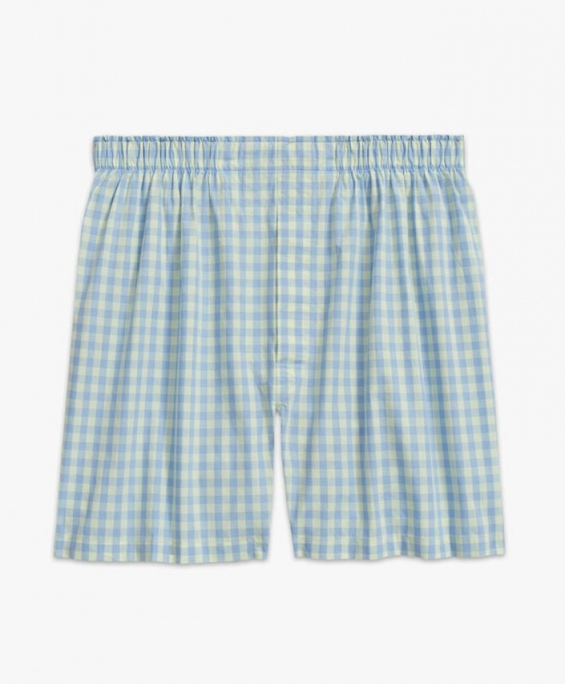 Turquoise / Light Turquoise Brooks Brothers Cotton Broadcloth Gingham Men Underwear | QUT-065329