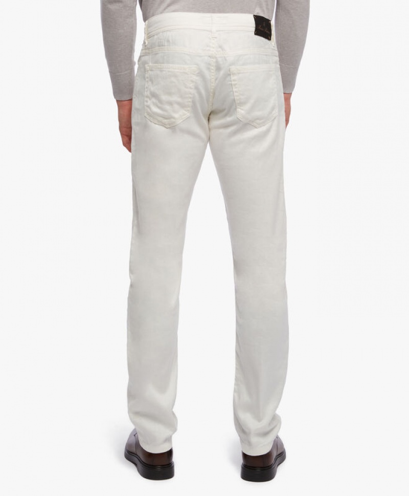 White Brooks Brothers 5-Pocket Men Casual Pants | BFO-209518