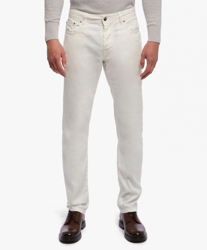 White Brooks Brothers 5-Pocket Men Casual Pants | BFO-209518