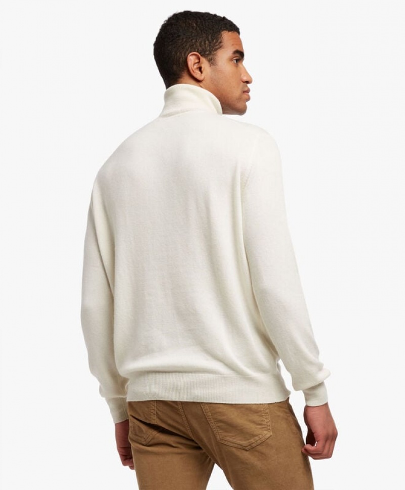 White Brooks Brothers Cashmere Turtleneck Men Sweaters | NVC-680932