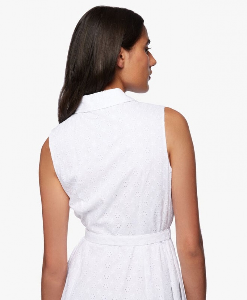 White Brooks Brothers Classic Cotton Women Dresses | WVR-987654