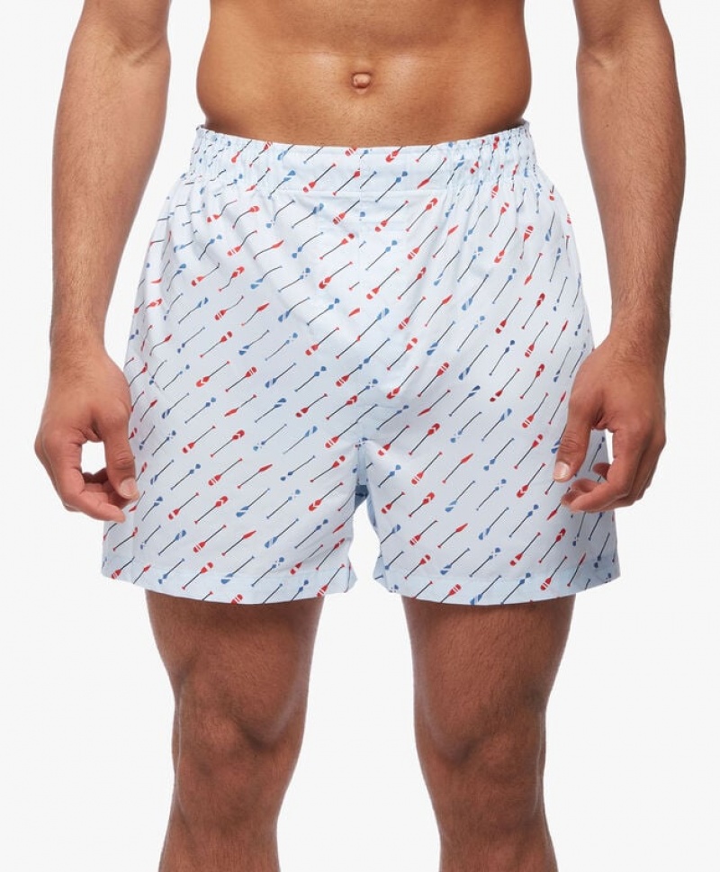 White Brooks Brothers Cotton Broadcloth Oar Pattern Men Underwear | NSW-314759