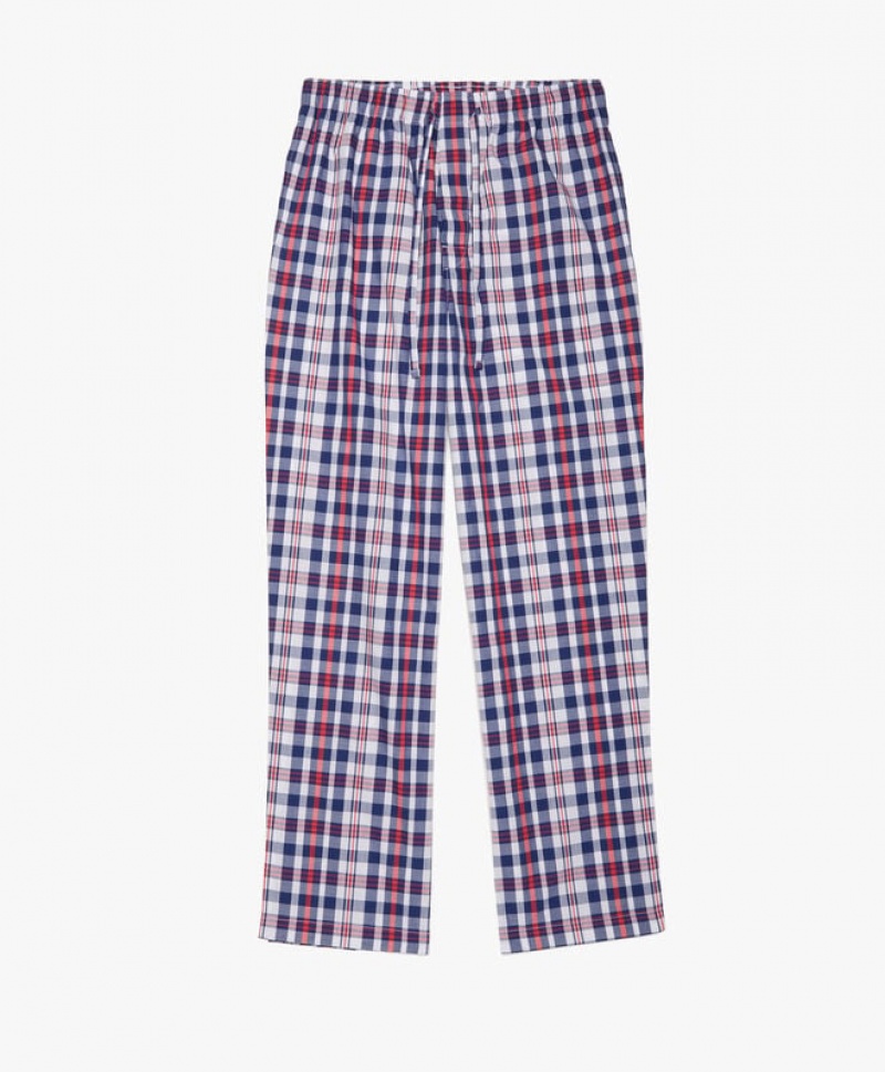 White Brooks Brothers Cotton Madras Lounge Men Nightwear | FBT-720314