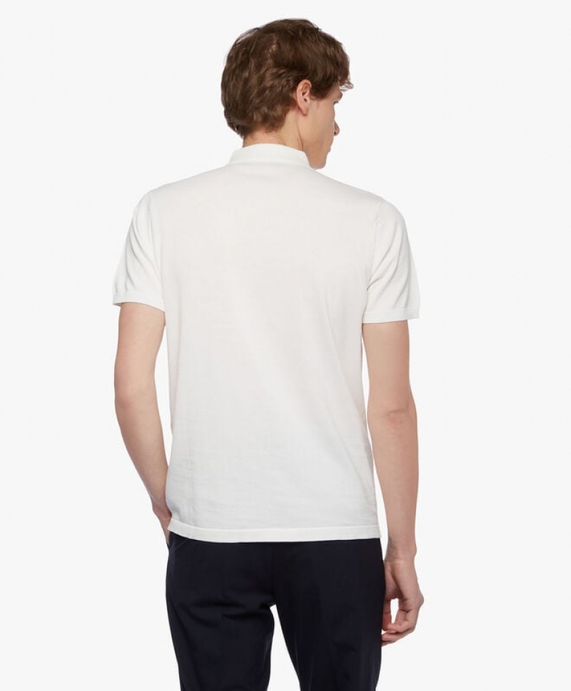 White Brooks Brothers Cotton Men Polo | MNA-859106