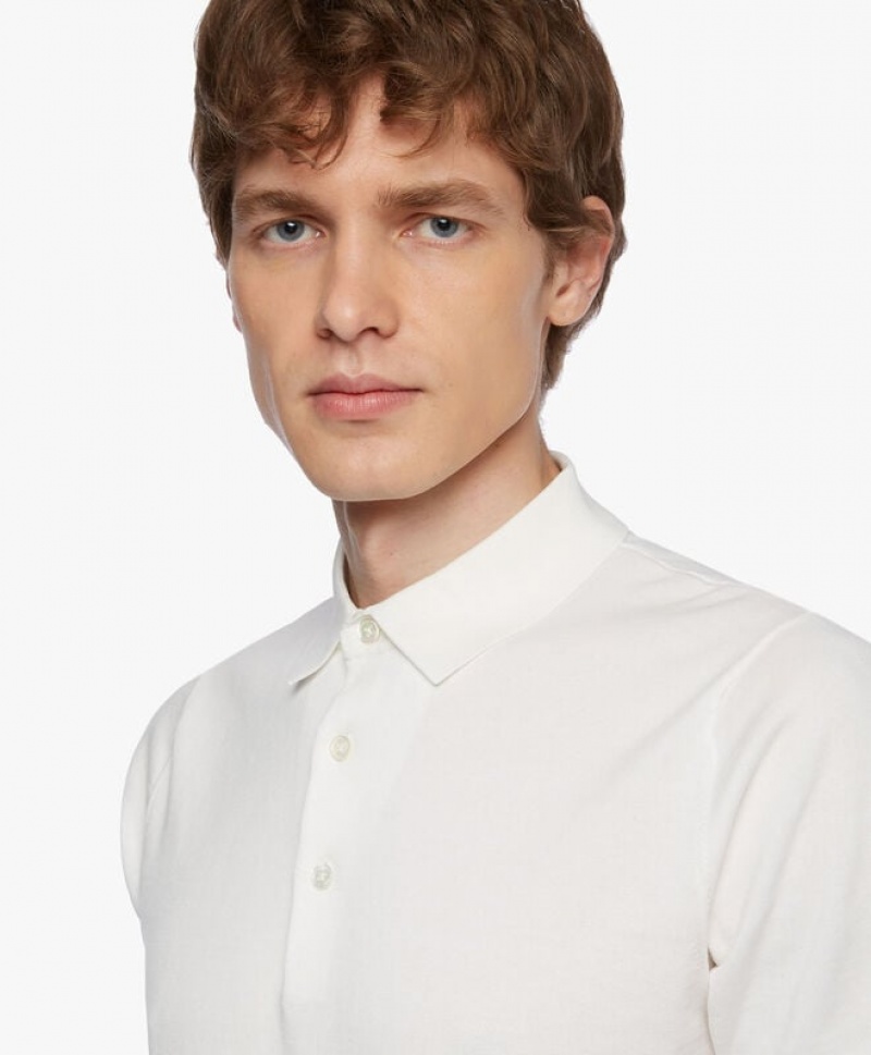 White Brooks Brothers Cotton Men Polo | MNA-859106