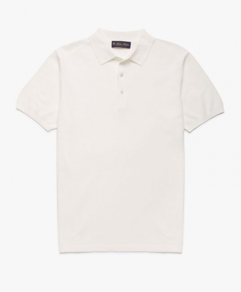 White Brooks Brothers Cotton Men Polo | OXA-469873