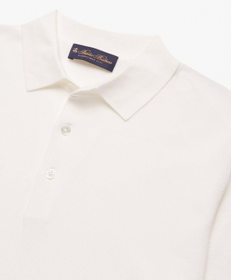 White Brooks Brothers Cotton Men Polo | OXA-469873