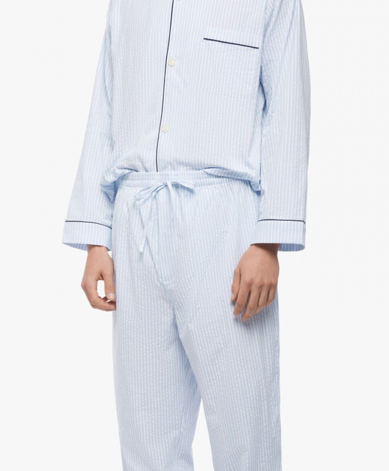 White Brooks Brothers Cotton Seersucker Men Nightwear | NYQ-627085