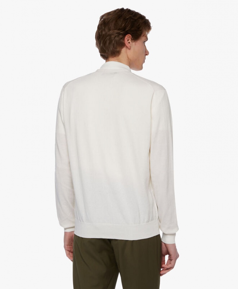 White Brooks Brothers Cotton and Cashmere Men Cardigan | KFE-254376