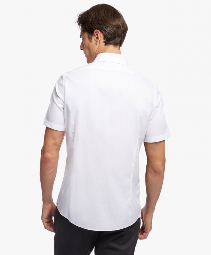 White Brooks Brothers Milano Slim-fit Non-iron, Dobby, Ainsley Collar Men Shirts | LFJ-348916